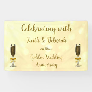 Personalisierter Goldener Hochzeitstag Banner