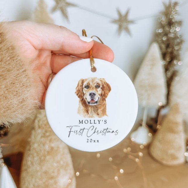 Personalisierter Goldener Retriever Name Erster We Keramik Ornament (Von Creator hochgeladen)