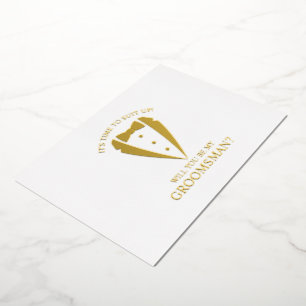Personalisierter goldener Smoking-Anzug für den An Folieneinladung