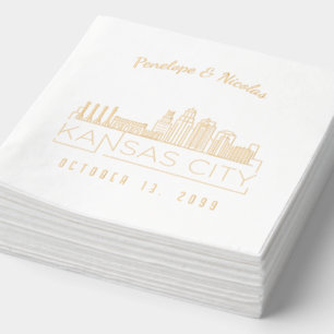 Personalisierter Goldfilm Kansas City Wedding Napk Servietten Mit Folie