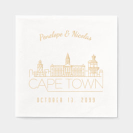Personalisierter Goldfilm Kapstadt Hochzeit Napkin Servietten Mit Folie