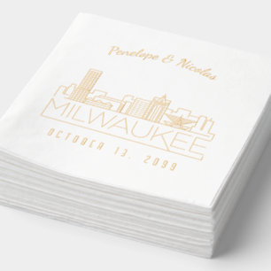 Personalisierter Goldfilm Milwaukee Wedding Napkin Servietten Mit Folie