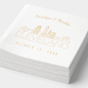 Personalisierter Goldfoil Cleveland Wedding Napkin Servietten Mit Folie