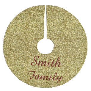 Personalisierter GoldGlitzer-Weihnachtsbaum-Rock Polyester Weihnachtsbaumdecke