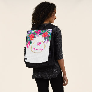 personalisierter Goldgrenzenblumenwald Rucksack
