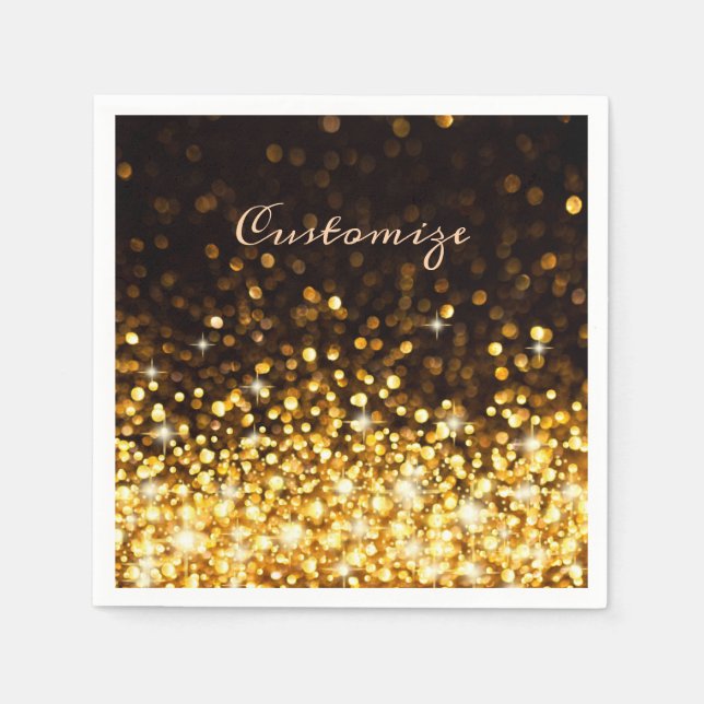 Personalisierter Goldsparkle Serviette (Vorderseite)