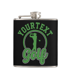 Personalisierter Golf ADD NAME Retro Pro Golfer Sw Flachmann