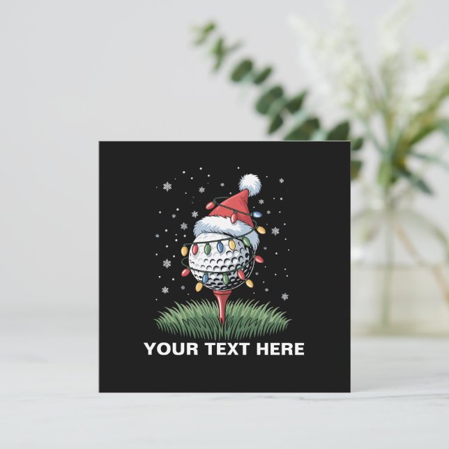 Personalisierter Golf Ball Weihnachtsbaum Weihnach Feiertagskarte (Stehend Vorderseite)