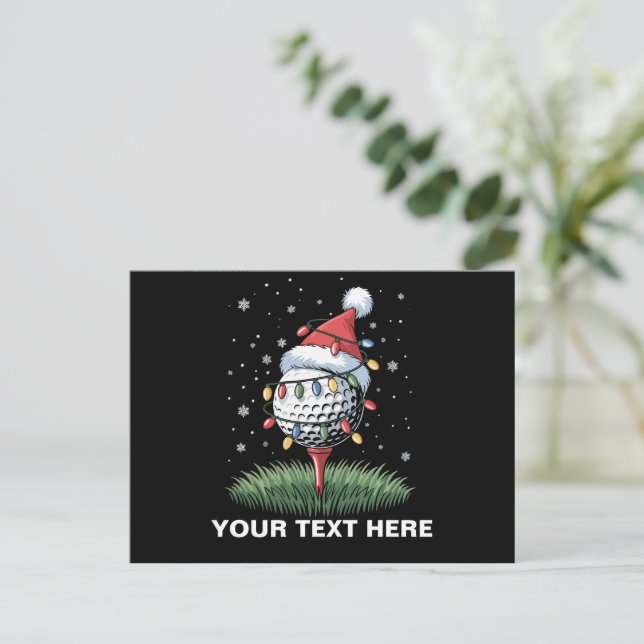 Personalisierter Golf Ball Weihnachtsbaum Weihnach Feiertagspostkarte (Stehend Vorderseite)