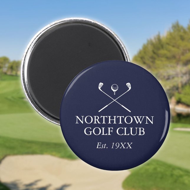 Personalisierter Golf Club Name Navy Blue Magnet (Personalized Golf Club Name Navy Blue Magnet)