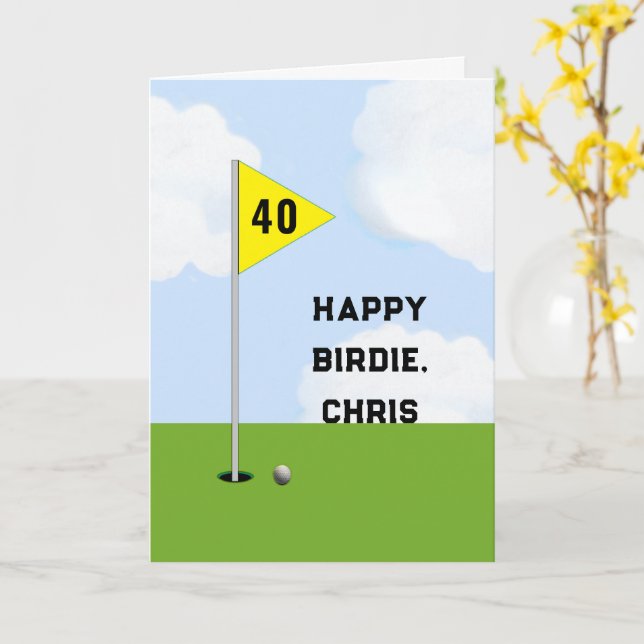 Personalisierter Golf Geburtstag Karte (Gelbe Blume)