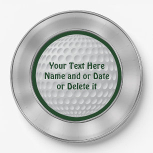 Personalisierter Golf-Papier-Teller mit dem Pappteller