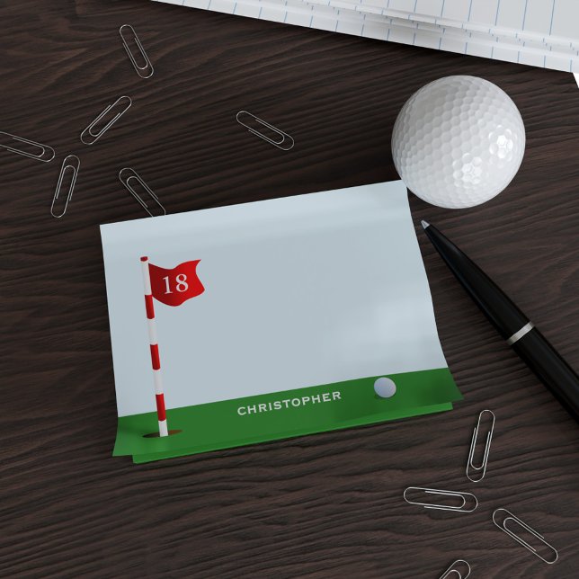 Personalisierter Golf Putting Green Post - Notizen (Just add your name to the putting green and add your favorite flag number)