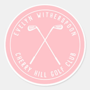 Personalisierter Golf-Rosa-Schlüsselanhänger Runder Aufkleber
