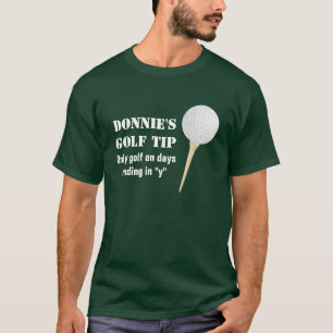 Personalisierter Golf-Spitze-Golfspieler-Grün-T - T-Shirt