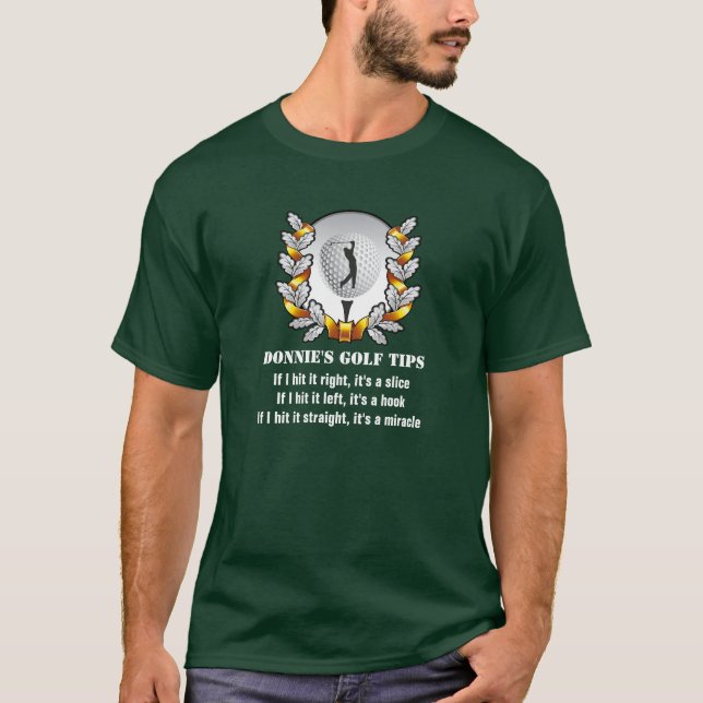 Personalisierter Golf-Spitze-Golfspieler-Grün-T - T-Shirt (Vorderseite)