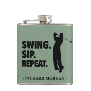 Personalisierter Golf Swing Sip Wiederholung Flachmann