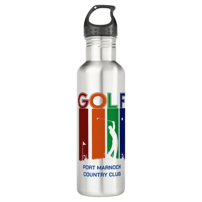 Personalisierter Golf-Themed Tumbler - Name & Golf Edelstahlflasche (Vorderseite)