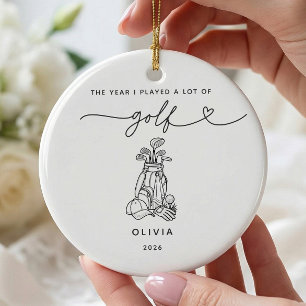 Personalisierter Golf-Weihnachtsschmuck Keramik Ornament