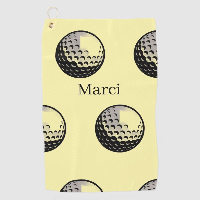 Personalisierter Golfball Golfhandtuch (Vorderseite)
