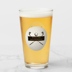 Personalisierter Golfball Klassiker in Gold und Sc Glas