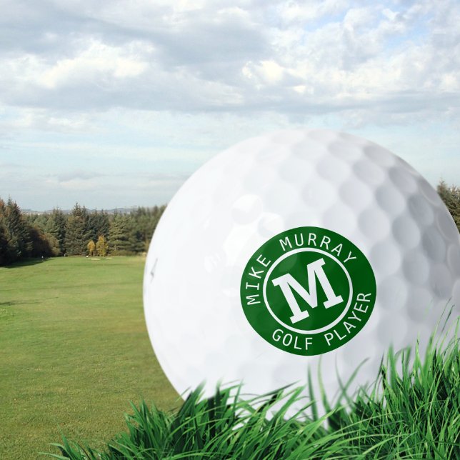 personalisierter Golfball mit grüner Monografie (Von Creator hochgeladen)