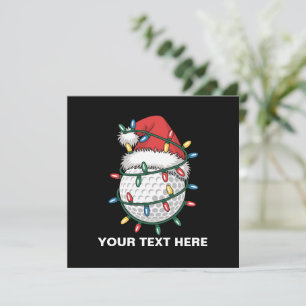 Personalisierter Golfball-Santa-Hut Weihnachtsbele Feiertagskarte