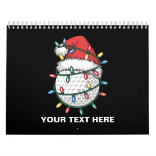 Personalisierter Golfball-Santa-Hut Weihnachtsbele Kalender