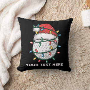 Personalisierter Golfball-Santa-Hut Weihnachtsbele Kissen