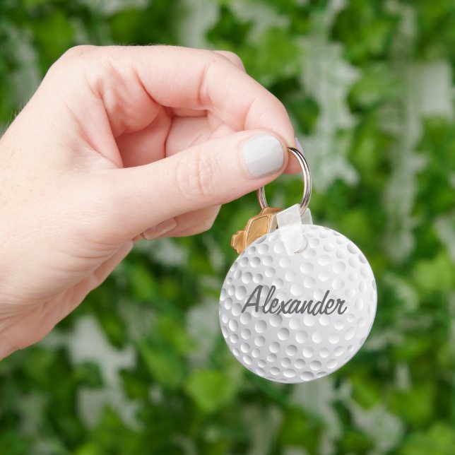 Personalisierter Golfball Schlüsselanhänger (Hand)