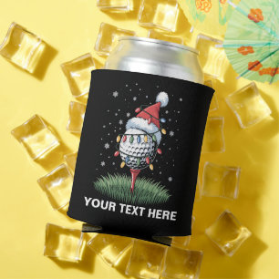 Personalisierter Golfball-Weihnachtsbaum-Santa-Hut Dosenkühler