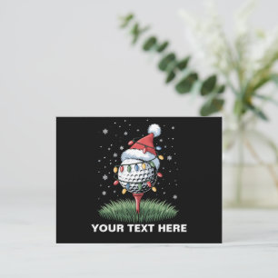 Personalisierter Golfball-Weihnachtsbaum-Santa-Hut Feiertagspostkarte