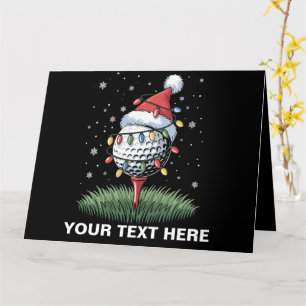 Personalisierter Golfball-Weihnachtsbaum-Santa-Hut Karte