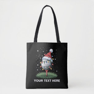 Personalisierter Golfball-Weihnachtsbaum-Santa-Hut Tasche
