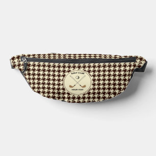 Personalisierter Golfclub Golfer Brown Hahnentritt Bauchtasche