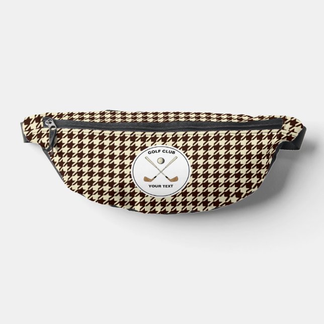 Personalisierter Golfclub Golfer Brown Hahnentritt Bauchtasche (Ablage )