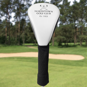 Personalisierter Golfclub Name Black and White Golf Headcover