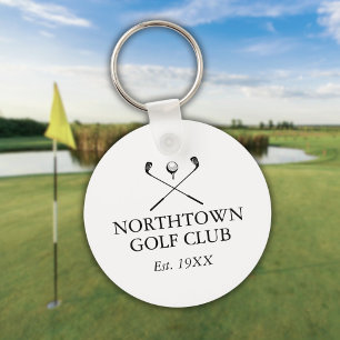 Personalisierter Golfclub-Name Classic Schlüsselanhänger