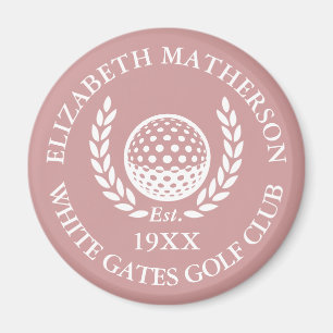 Personalisierter Golfclub-Name Dusty Rose Pink Magnet