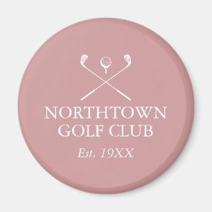 Personalisierter Golfclub-Name Dusty Rose Pink Magnet