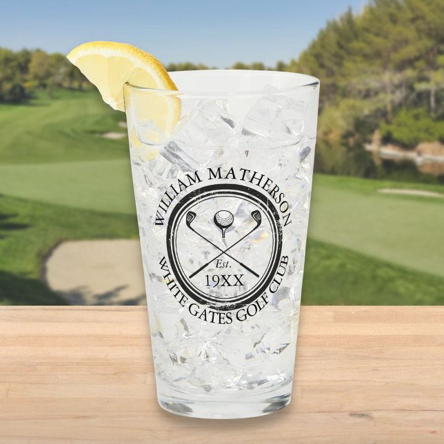 Personalisierter Golfclub Name Golf Glas (Personalized Golf Club Name Golf Glass)