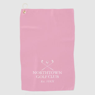 Personalisierter Golfclub-Name Pink Golfhandtuch