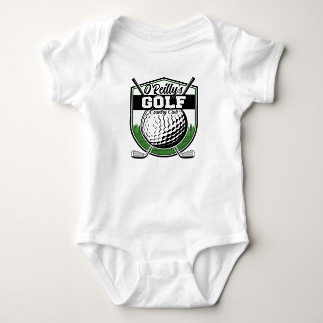Personalisierter Golfer Player Pro Golf Country Cl Baby Strampler (Vorderseite)