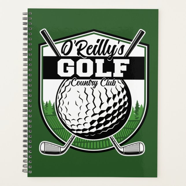 Personalisierter Golfer Player Pro Golf Country Cl Planer (Vorderseite)