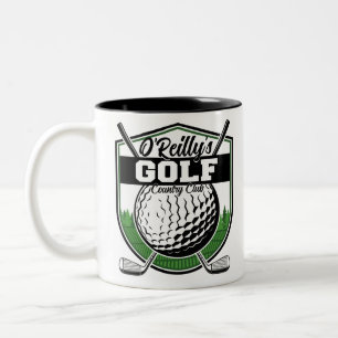 Personalisierter Golfer Player Pro Golf Country Cl Zweifarbige Tasse