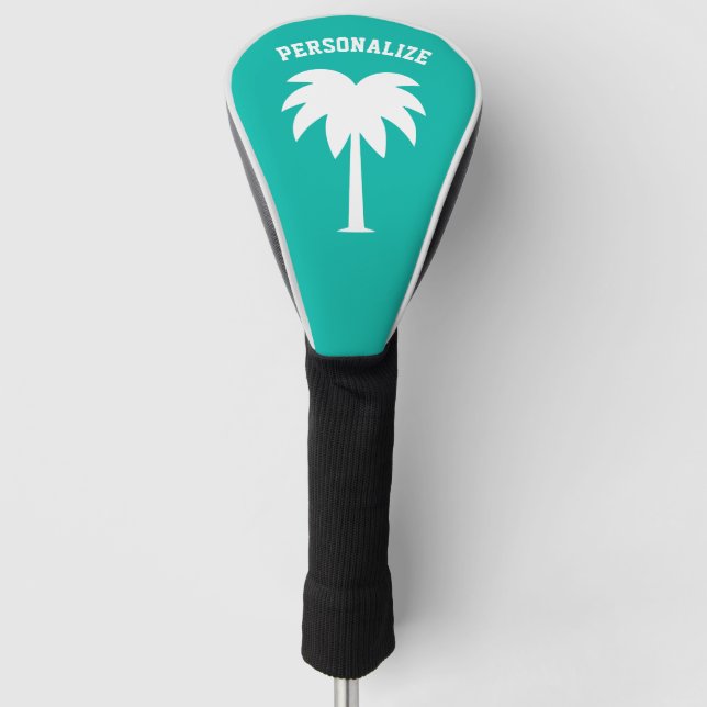 Personalisierter Golffahrerdeckel mit Palmenlogo Golf Headcover (Vorderseite)