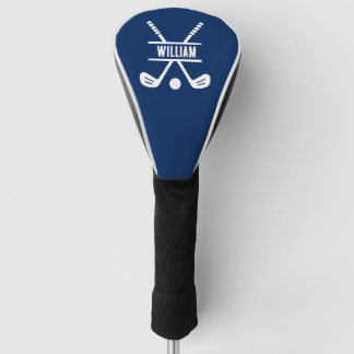 Personalisierter Golfname Monogramm Navy Sport Golf Headcover