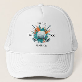 Personalisierter Golfschläger-Name Custom Trucker  Truckerkappe