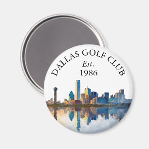 Personalisierter Golfschlägername Dallas Skyline Magnet