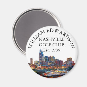 Personalisierter Golfschlägername Nashville Skylin Magnet